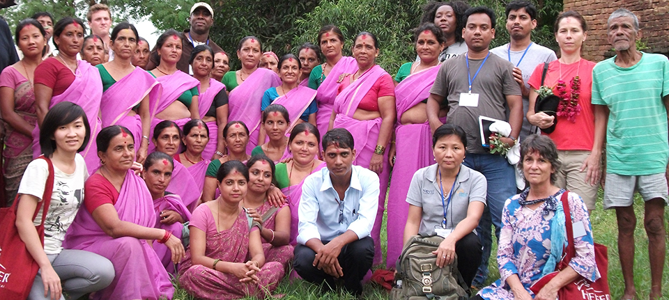 The Bhagwati Women's Group gathers during their Cornerstones Training