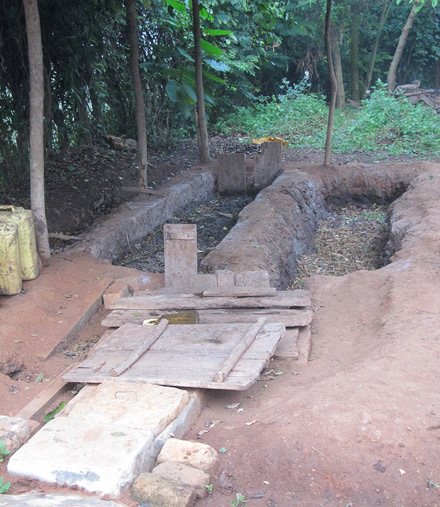Composting pits in Uganda.