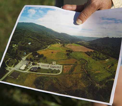 Aerial shot of farm