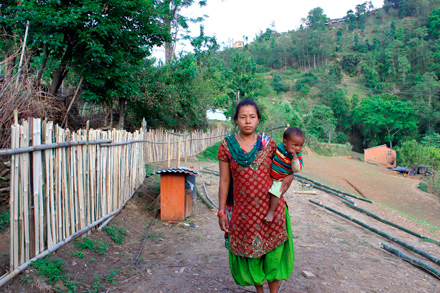 Salina Tamang saved herself, her toddler and niece by jumping out a two-story window during the earthquake.