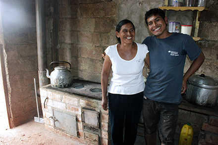 Yours Cosinga Quispe and his mother Ines Quispe Yaranga have seen their lives become easier thanks to their improved kitchen. 