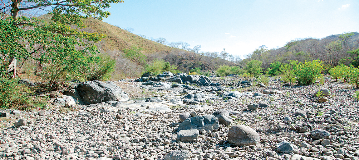 A dry river bed in Nicaragua.