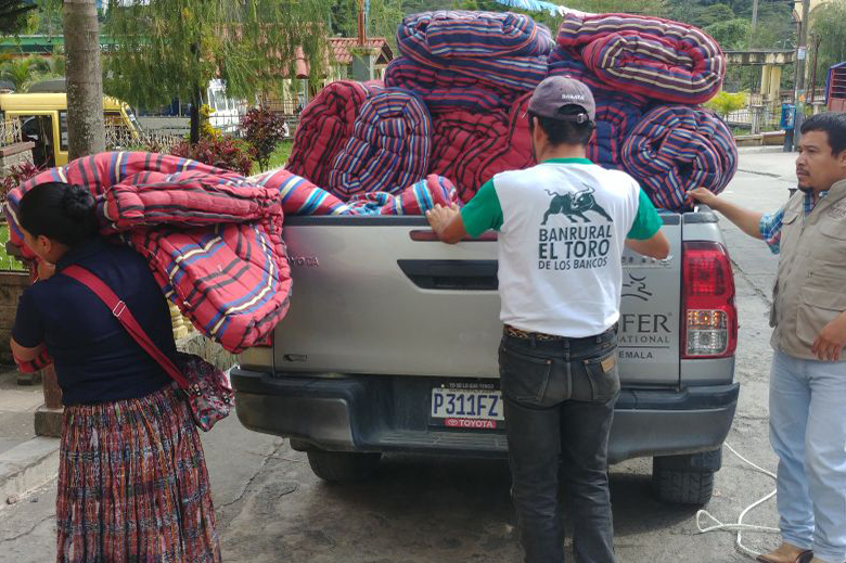 Mattresses being delivered to those in shelters.