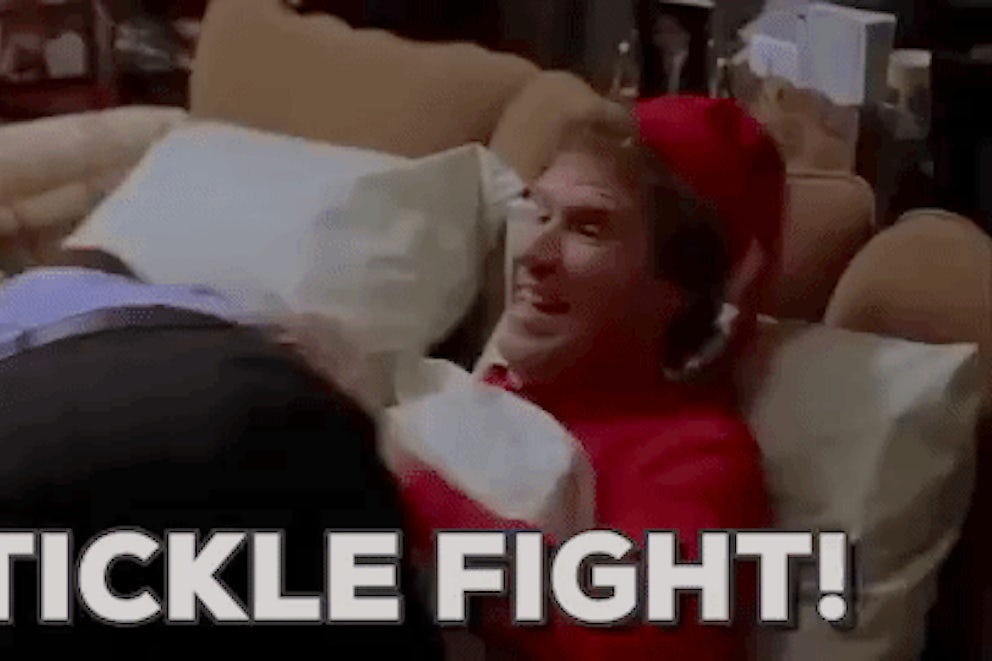 If all else fails, you may have to pull a Buddy the Elf and initiate a tickle fight. (But do so at your own risk)