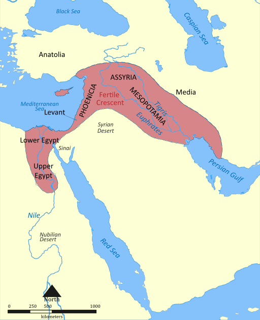 Map of the fertile crescent.