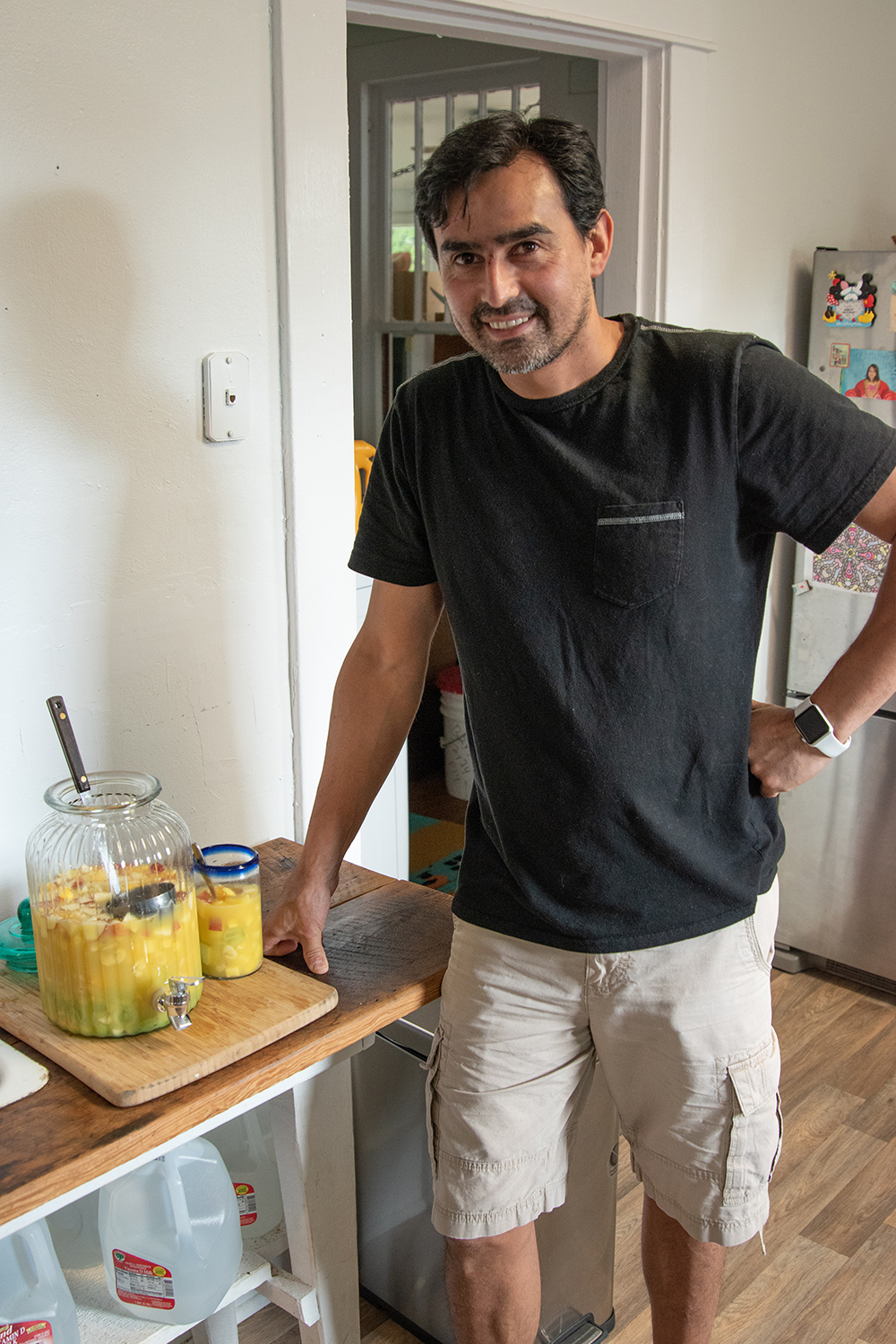 César Bordón poses with his homemade clericó.