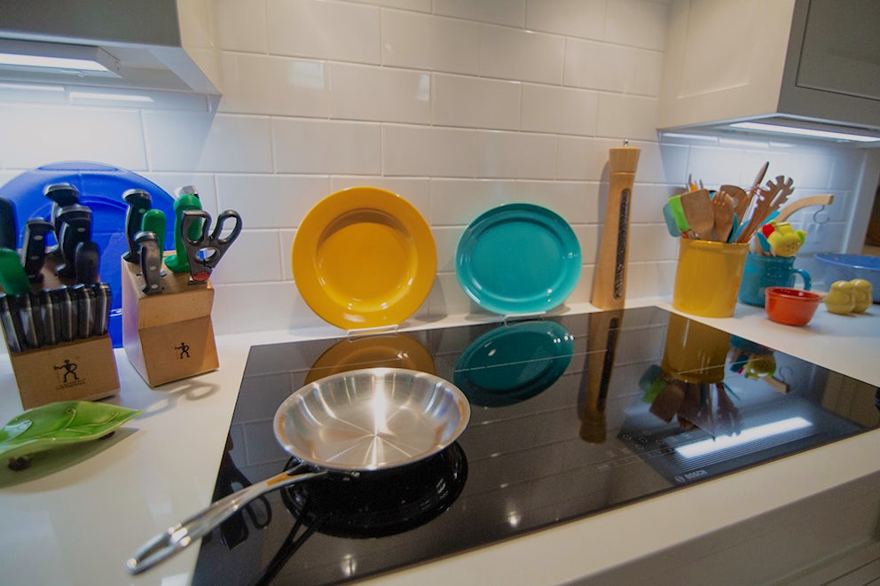 Induction cooktops are more efficient, plus they look really cool.