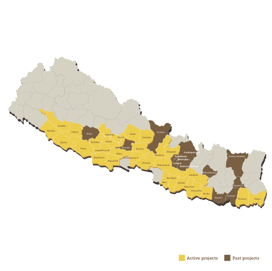 A map highlights areas where Heifer International works, including in Bara, locus of the deadly storm.