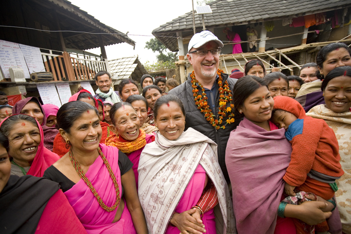 Heifer CEO Pierre Ferrari visits Nepal projects. 