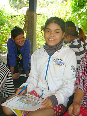 The values-based literacy program teaches Youern Sopheak, 18, more than just reading and writing.