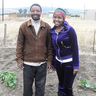 Student Nokulunga Gasa and Zusiphe Heifer International project member David Ntombela