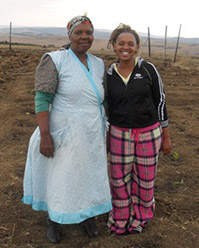 Thobile Maphumulo with Heifer South Africa project member Grace Sikhakhane.