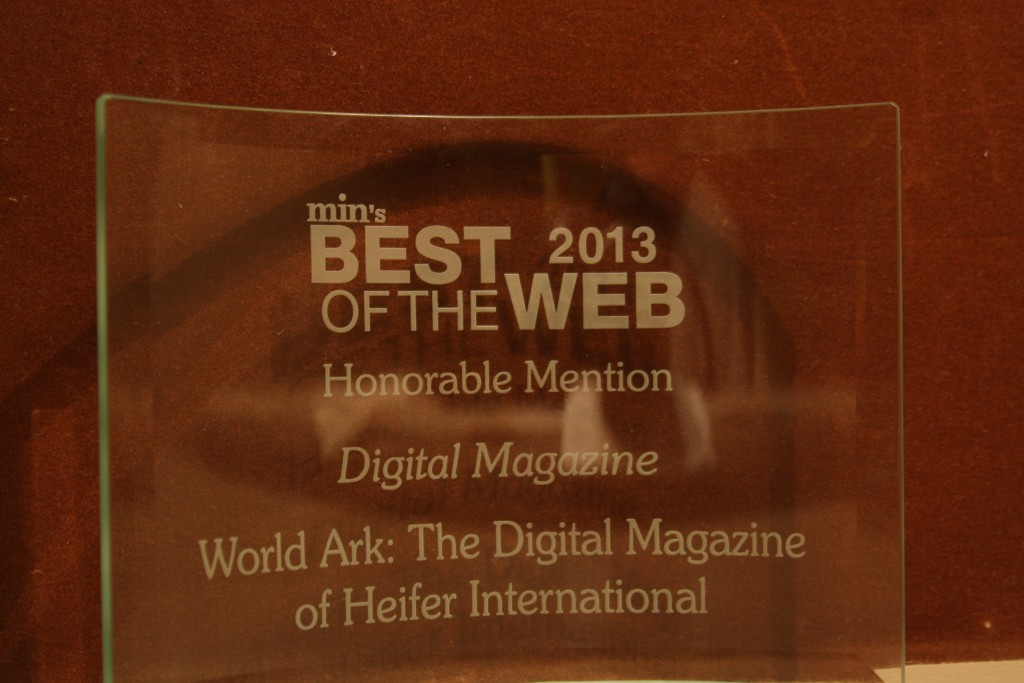 Heifer's World Ark magazine was named honorable mention in the Min Best of the Web awards.