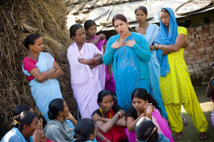 Sita Poudel with Prakash Women's Group in Belsi. Photo by Geoff Oliver Bugbee
