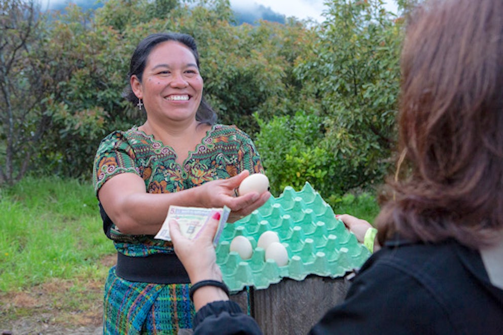 woman selling chicken eggs