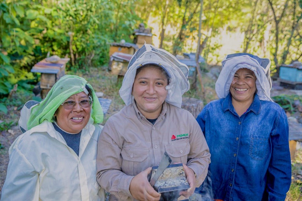Edith, Lubia, and Clara. Three women that are part of a beekeeping cooperative in Chiapas.