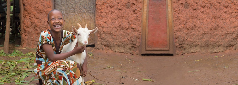 Girl with a goat