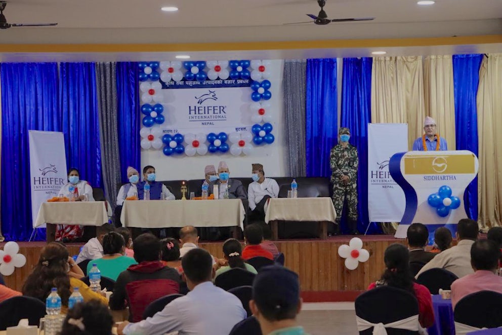 Heifer Nepal on stage