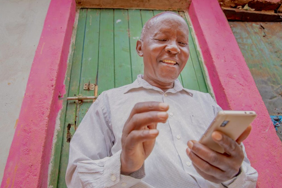 Man holding cell phone