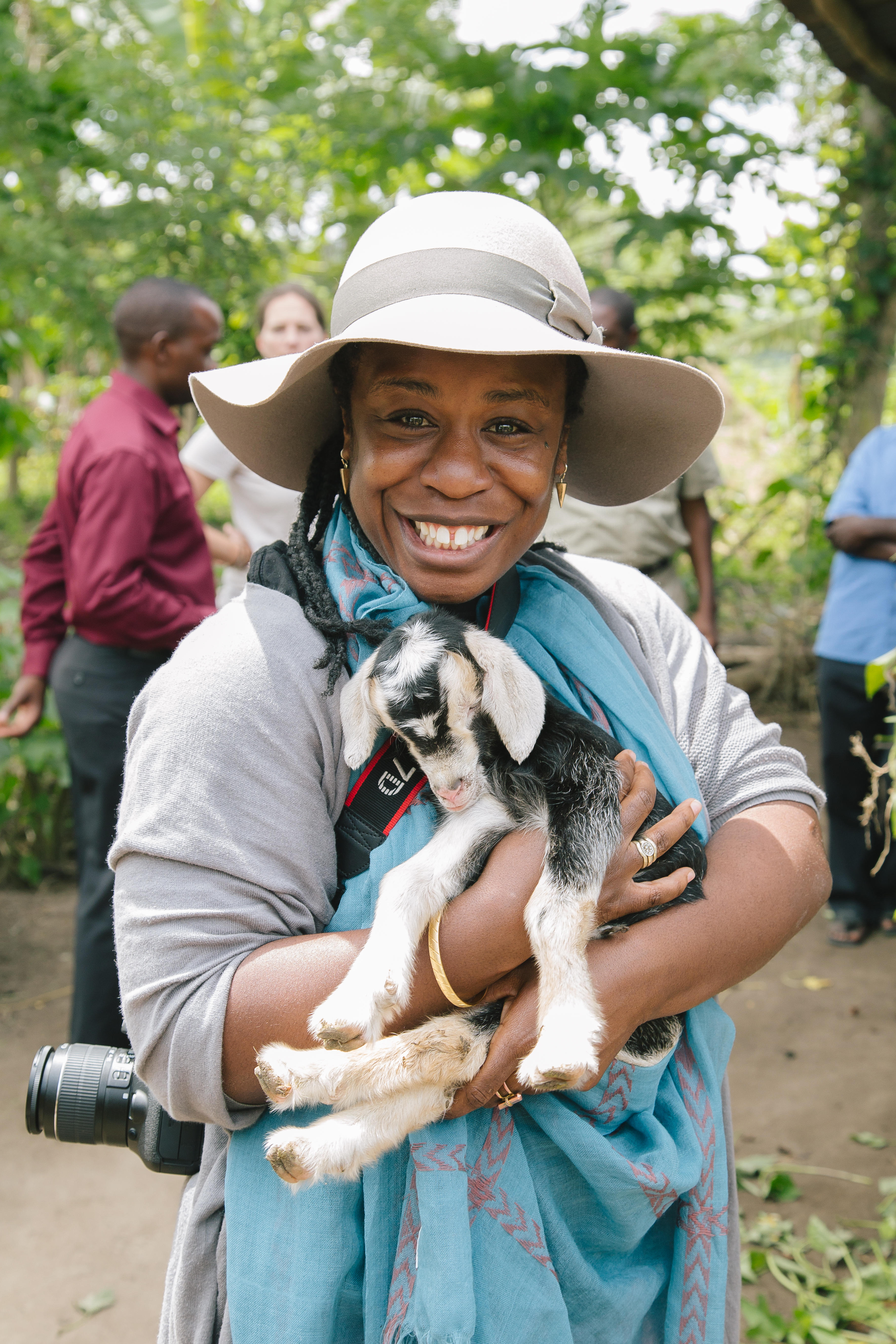 Emmy Award Winning Actress Uzo Aduba Visits Heifer International Farmers in Uganda 