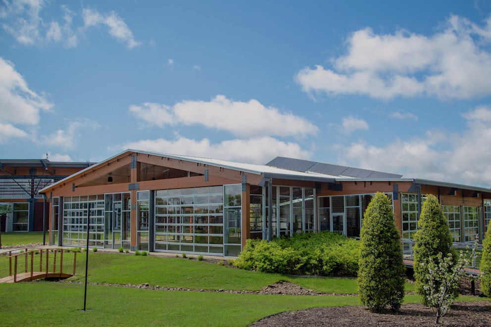 enclosed pavilion at Heifer Village