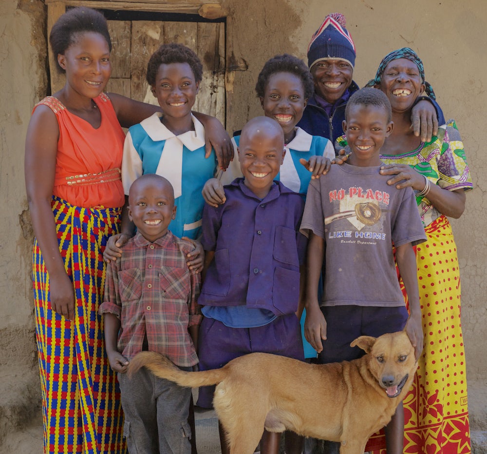 Family portrait of Emmy, Prudence, Audrey Mwaba and family.