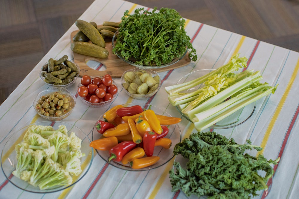 Components of a pickle bouquet.