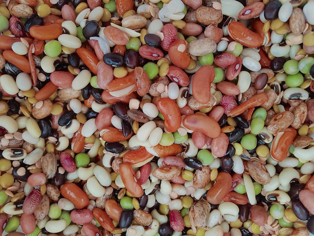 A close up shot of assorted beans