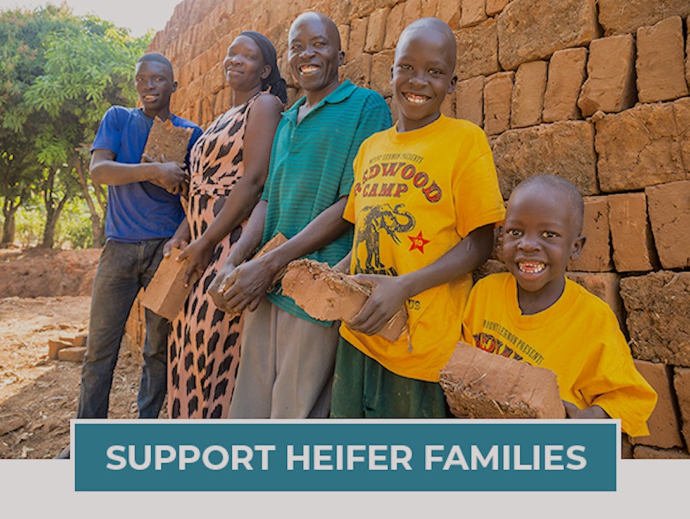A photo of a family of Heifer project participants