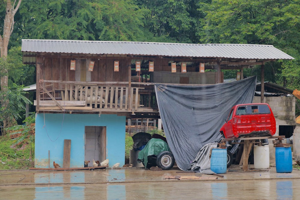 A building in Honduras destroyed by a hurricane.