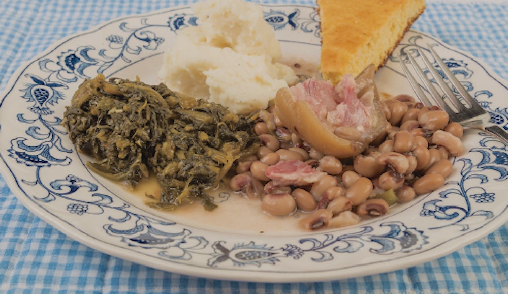 black-eyed peas and collard greens